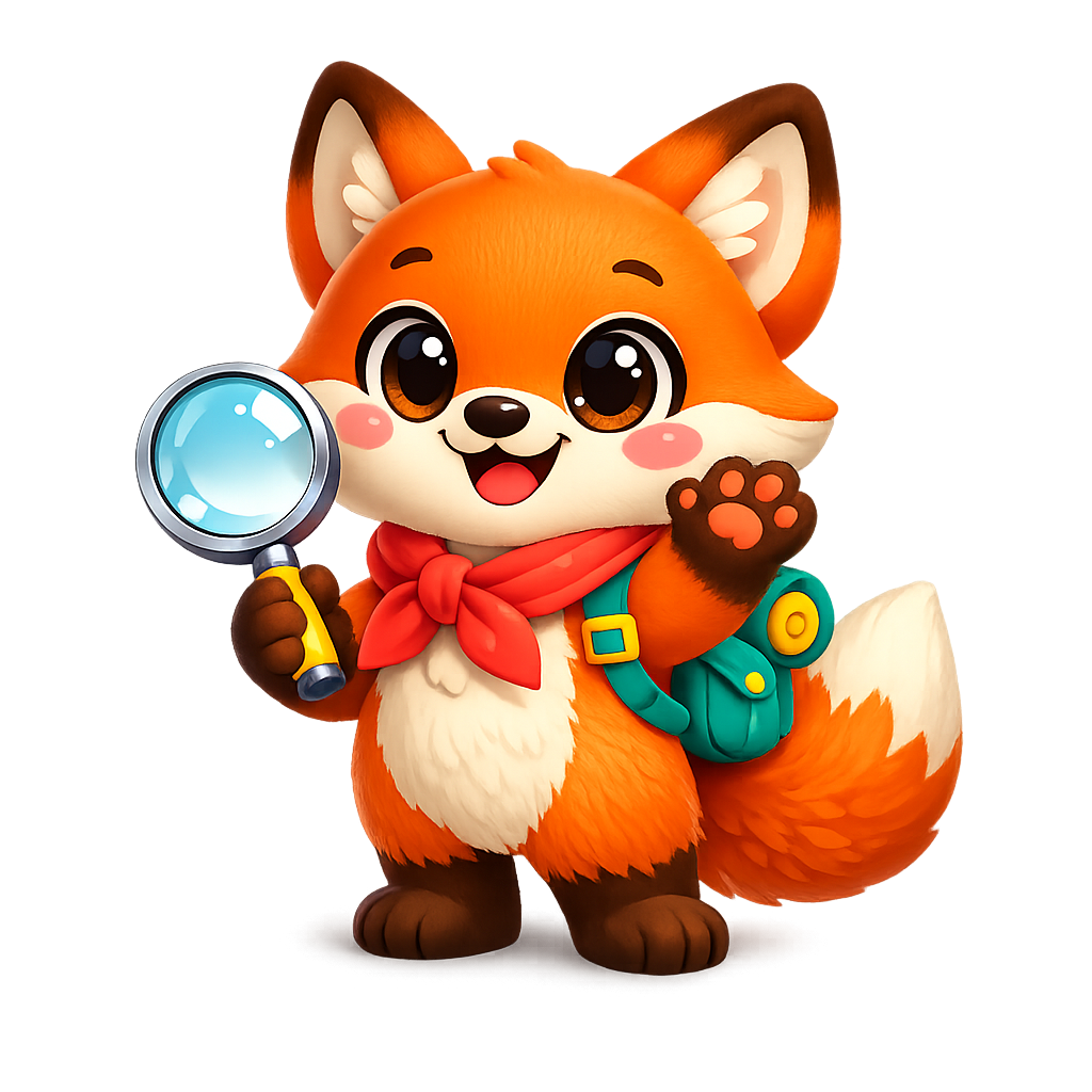 Spark, the friendly explorer fox and your child's learning companion